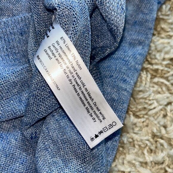 Eileen Fisher Womens Oversized Linen Cardigan  Open Knit V Neck Button Down XS - Picture 8 of 12